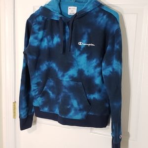 Champion Blue Marbled Hoodie Childrens Kids Small
